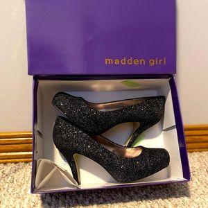 Madden girl sparkle black high heels